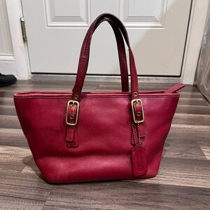 Coach Vintage Y2K Legacy Mini Market Leather Tote Bag Bridget Red